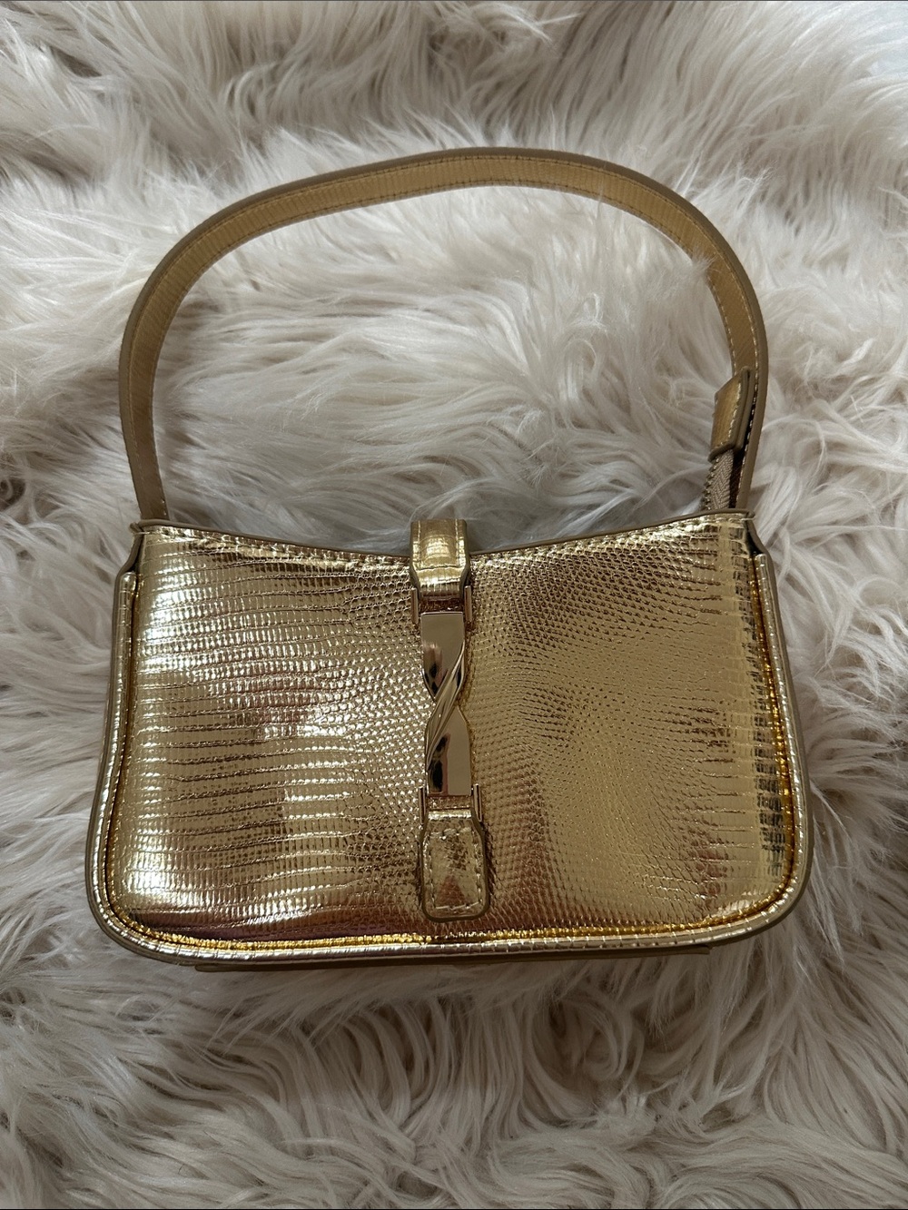 Aldo Metallic Gold Shoulder Bag